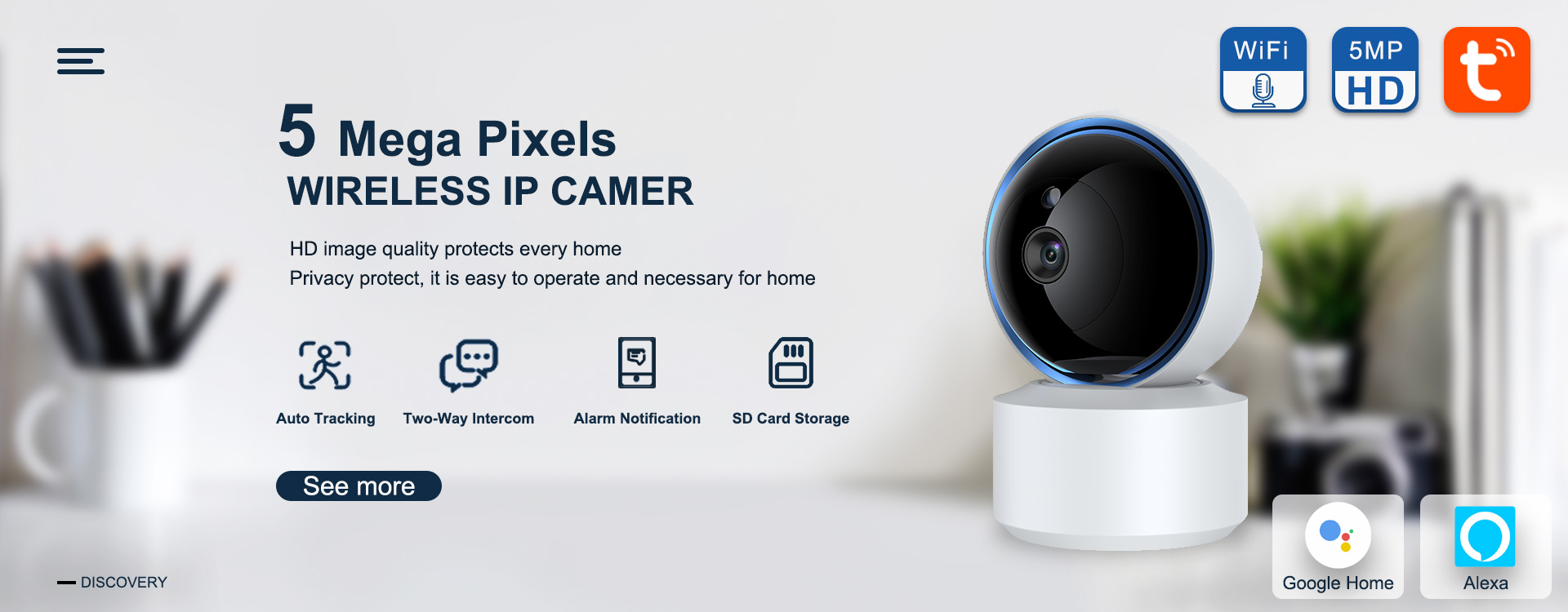 5 Mega Pixels WIRELESS IP CAMER